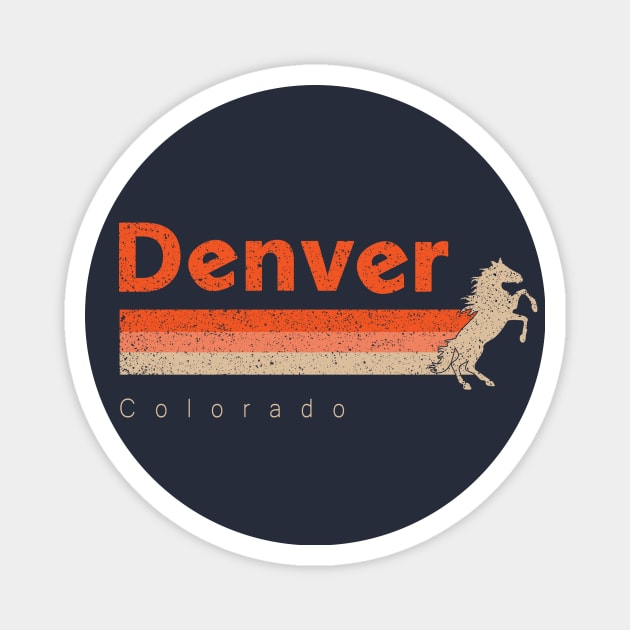 Vintage Denver Football Retro Colorado Bronco At Game day Magnet by Hong Lien 